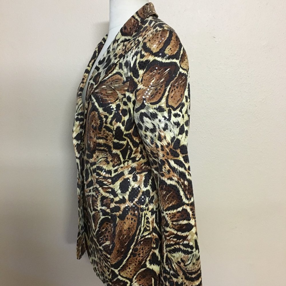 Vintage Leopard Print Cache Blazer Jacket Clear C… - image 2
